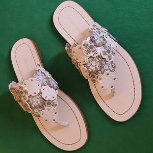 Womens Coach Lottie Link Tea Rose Flat Thong Sandals